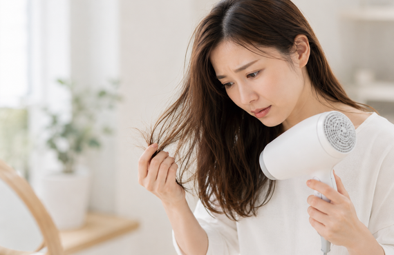 ドライヤーのとき抜け毛が多いのは危険なサイン？｜町田のヘアサロンなら抜け毛ケアに特化した＆Happily