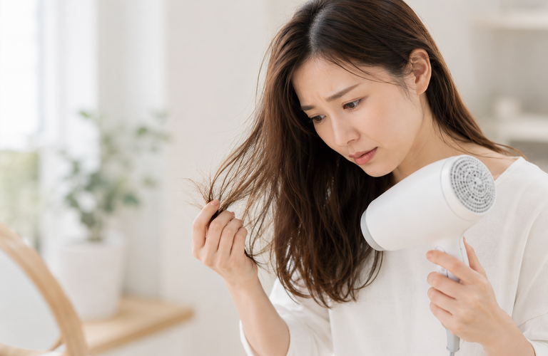 ドライヤーのとき抜け毛が多いのは危険なサイン？｜町田のヘアサロンなら抜け毛ケアに特化した＆Happily